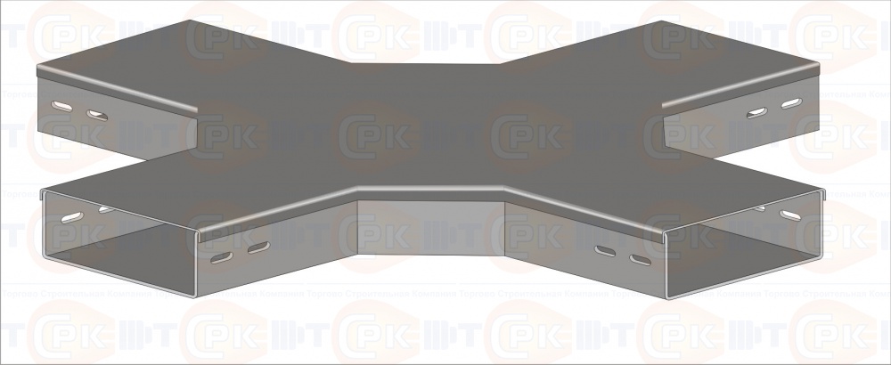Короб Х-образный ГКХ 500х65 цинк (основание 1.5 мм, крышка 1.0 мм)